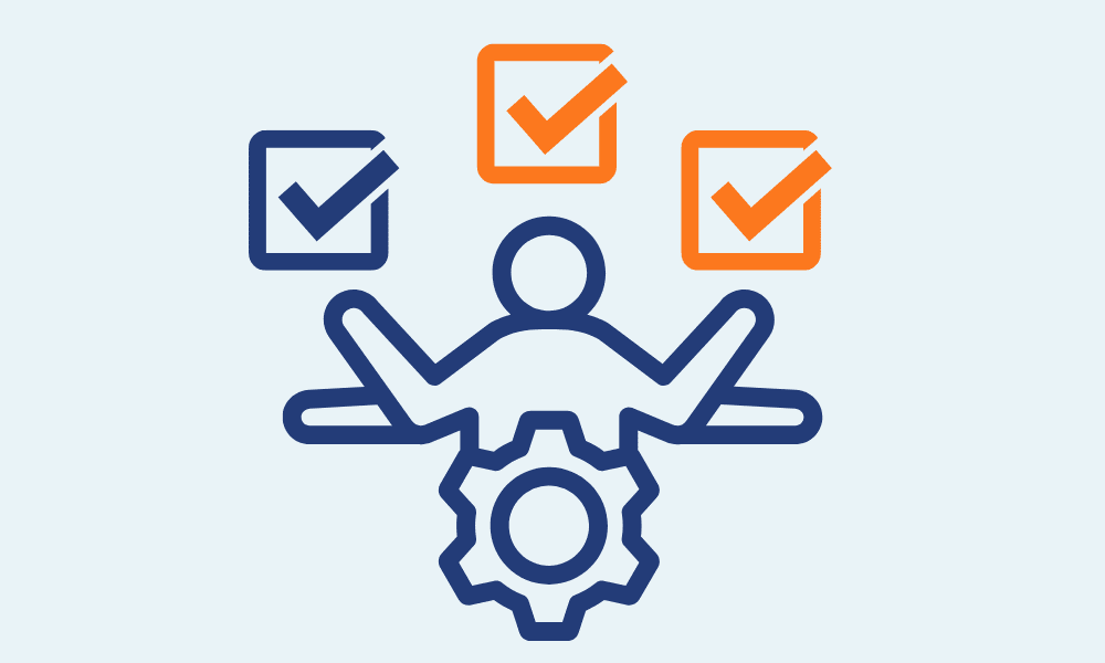 En bild på en person med många projekt. Bilden symboliserar att du kan skapa projekt i NorthTrackers körjournal och kategorisera resor baserat på platser & kunder.