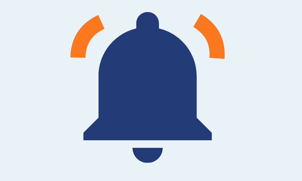 Ikon av ringande klocka som symboliserar larmfunktion i NorthTracker körjournal