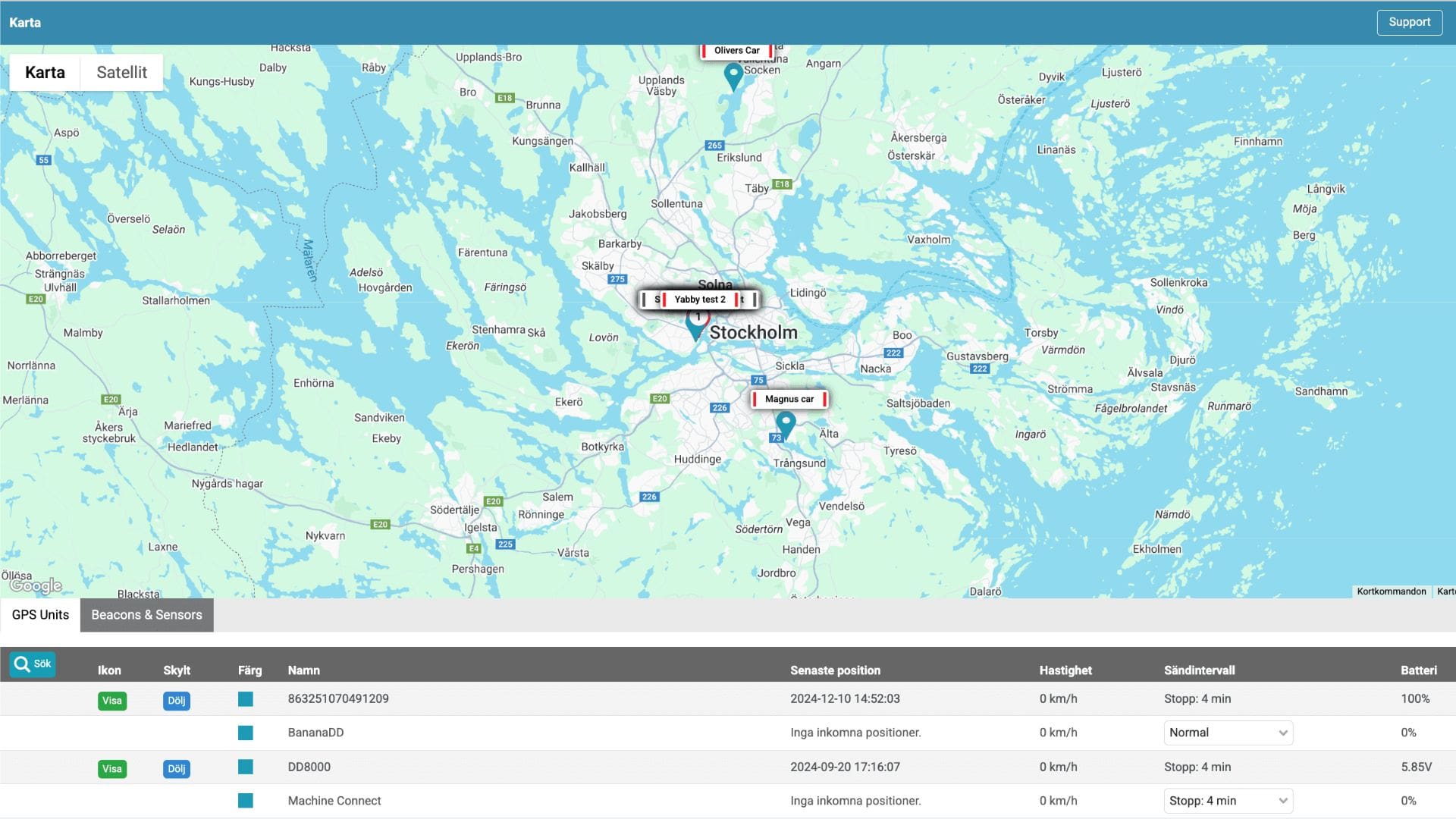 Realtidskarta - NorthTracker