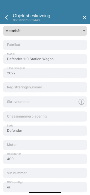 How to fill in an object description in the NorthTracker app